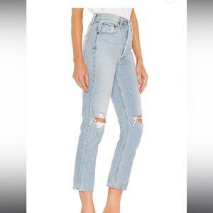 Agolde Riley High Rise Straight Crop Jeans